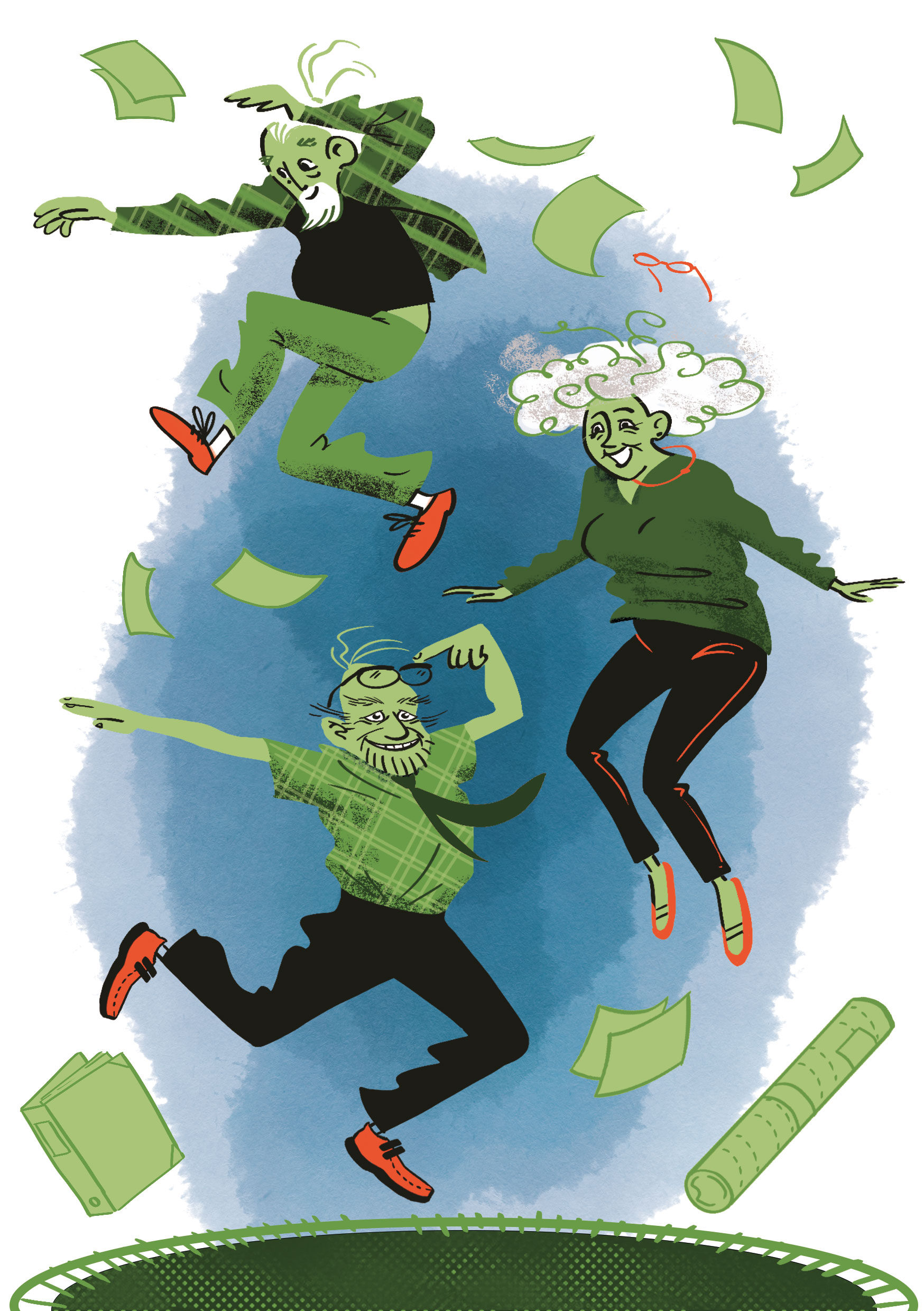 Trampolin med baggrund