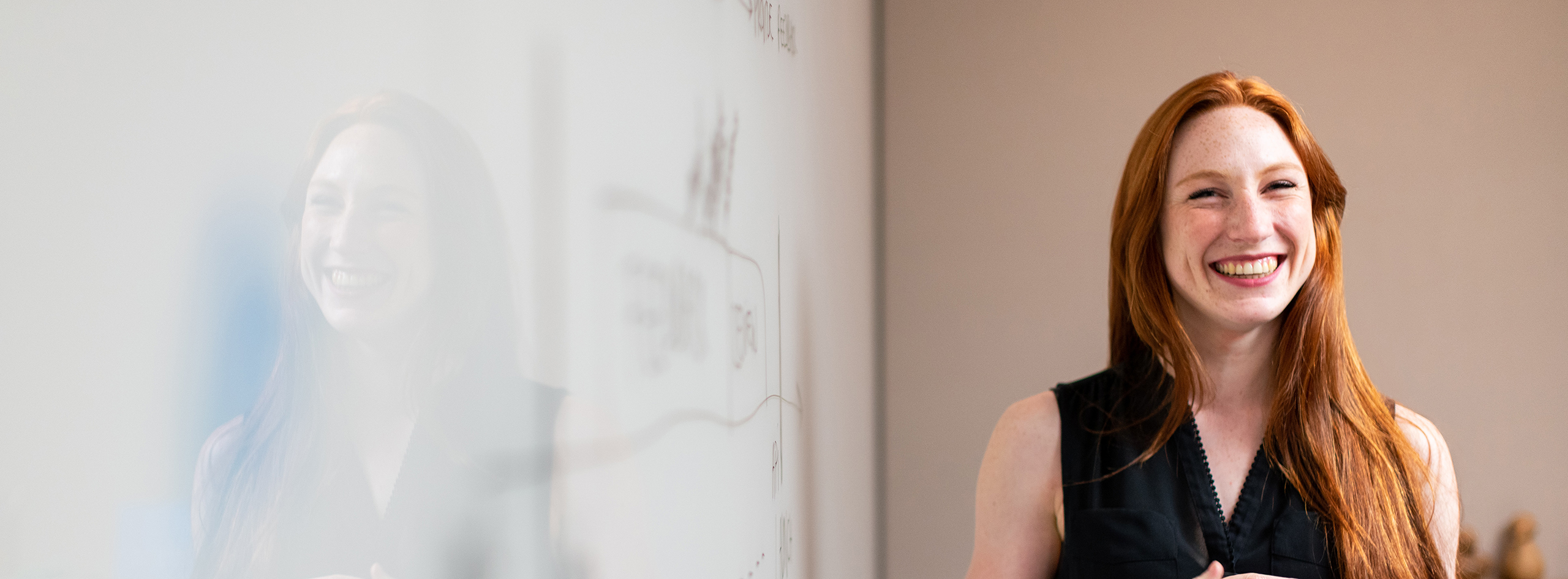 Woman in blue tanktop