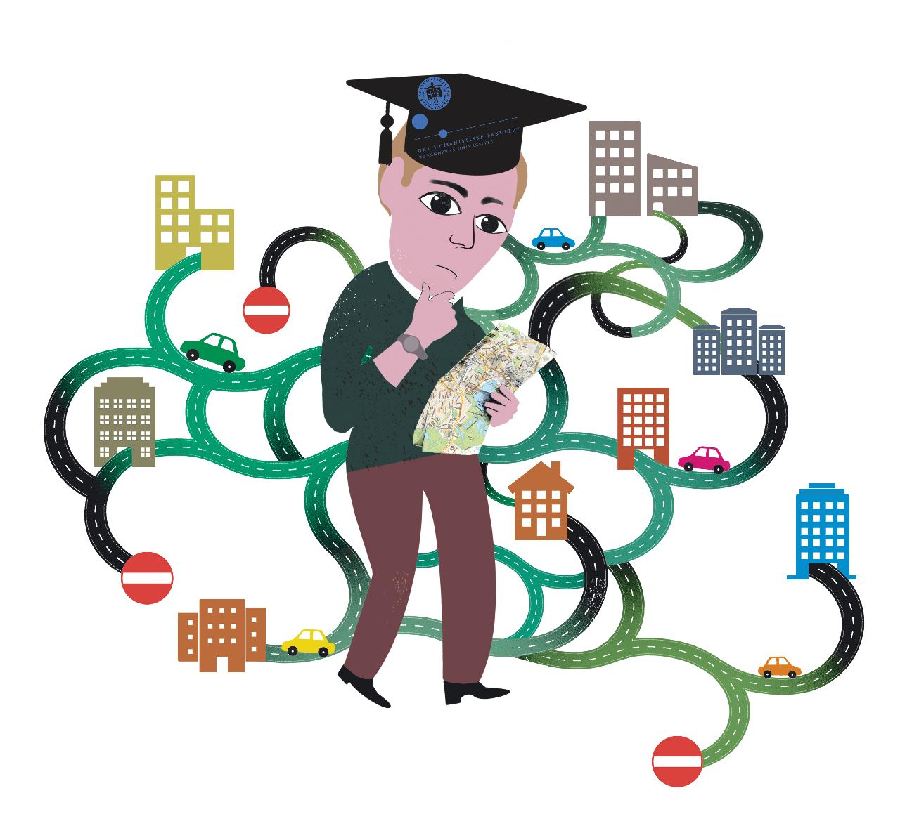 Dimittend forsøger at finde vej 