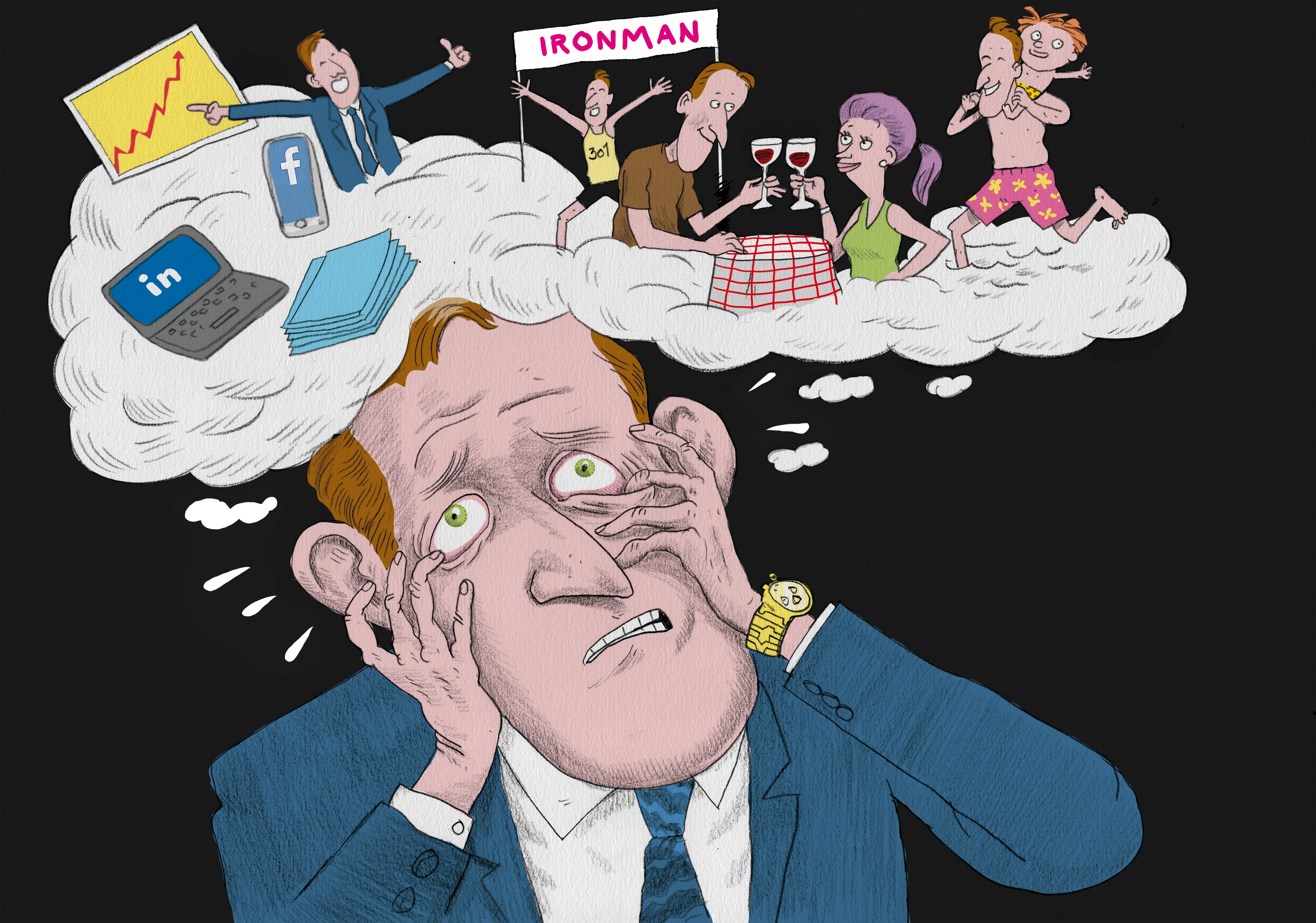 mand med dårlig work life balance