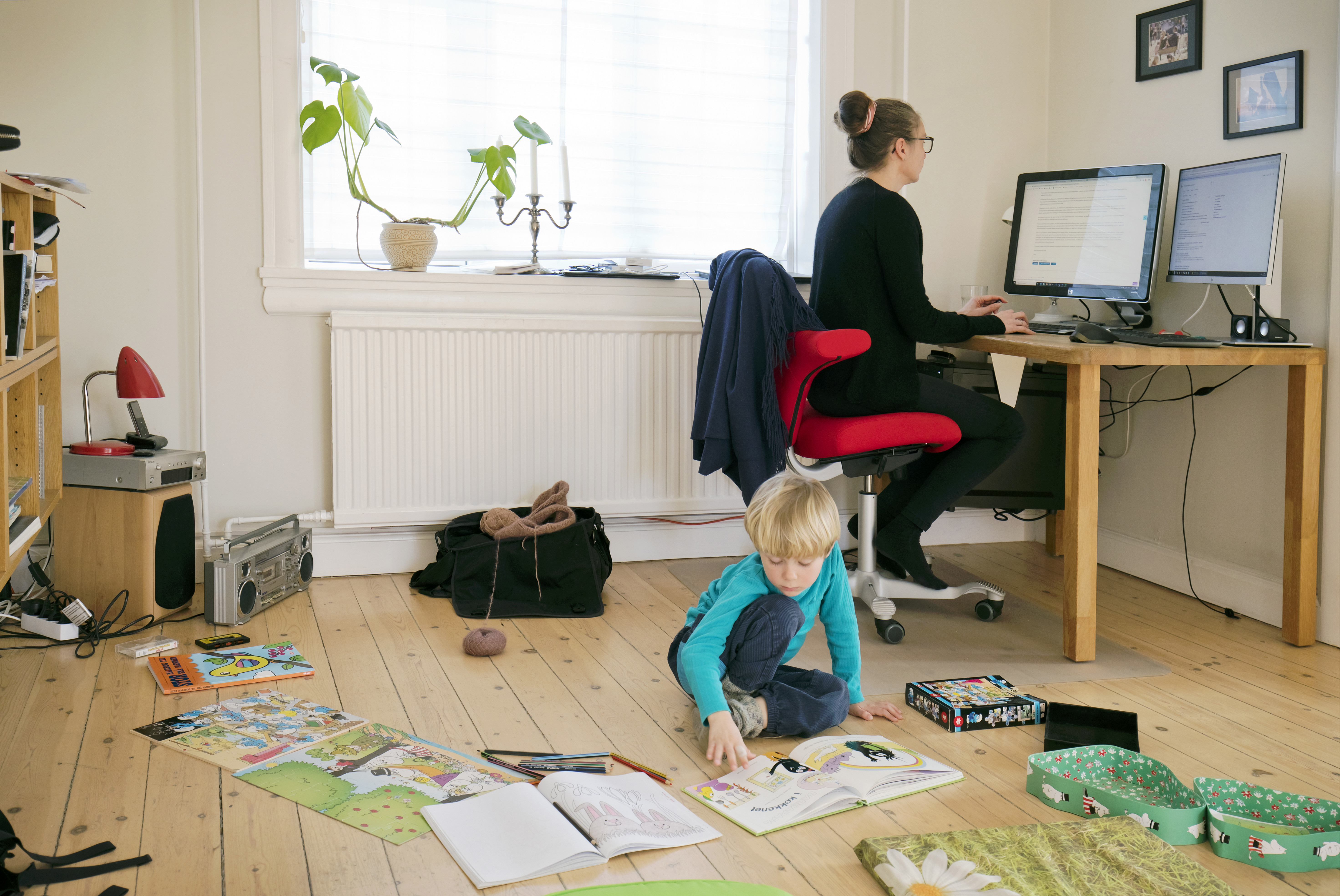 Genrebillede om hjemmearbejde i forbindelse med coronakrisen