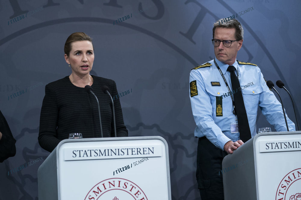 Foto af Mette Frederiksen til Coronapressemøde