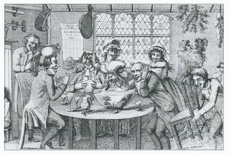 Tegning, julefrokost