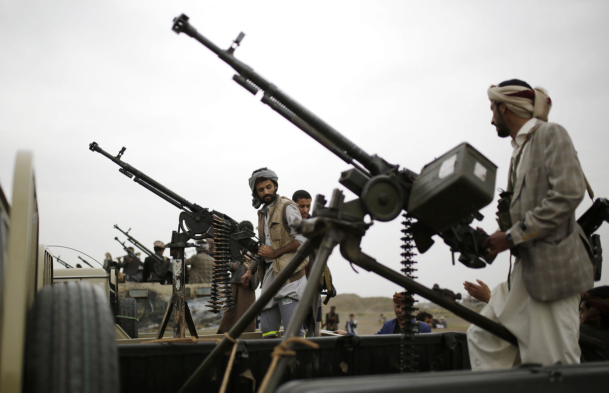 Rebel fighters in Yemen