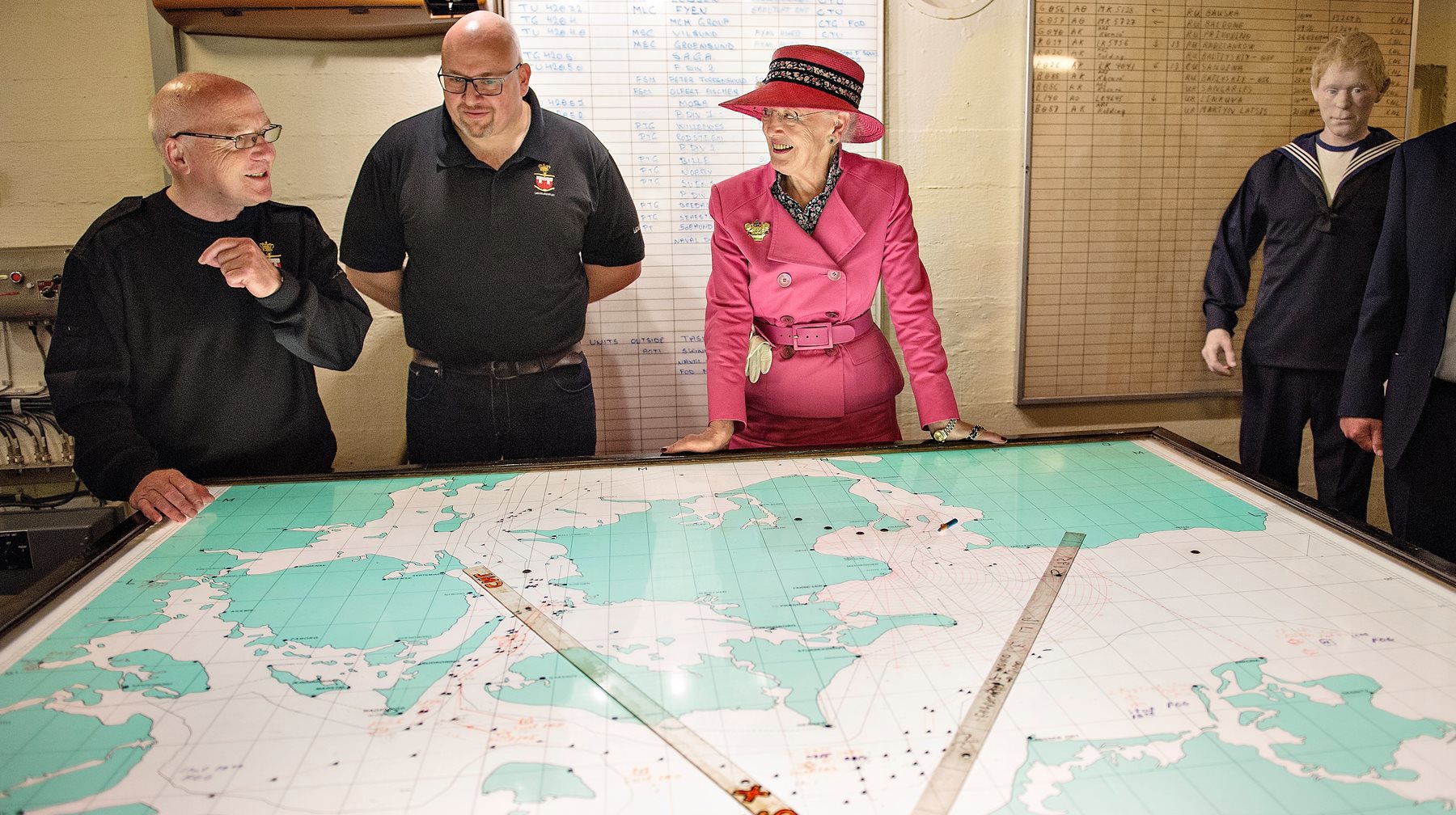 Foto af Dronningen, der besøger Langeland Musuem