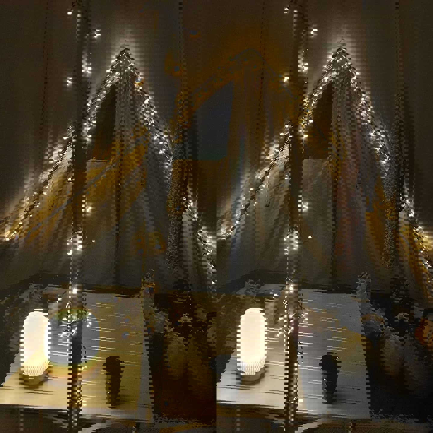 Foto af tipitelt, som Gritte Grønkær Svendsen overnattede i