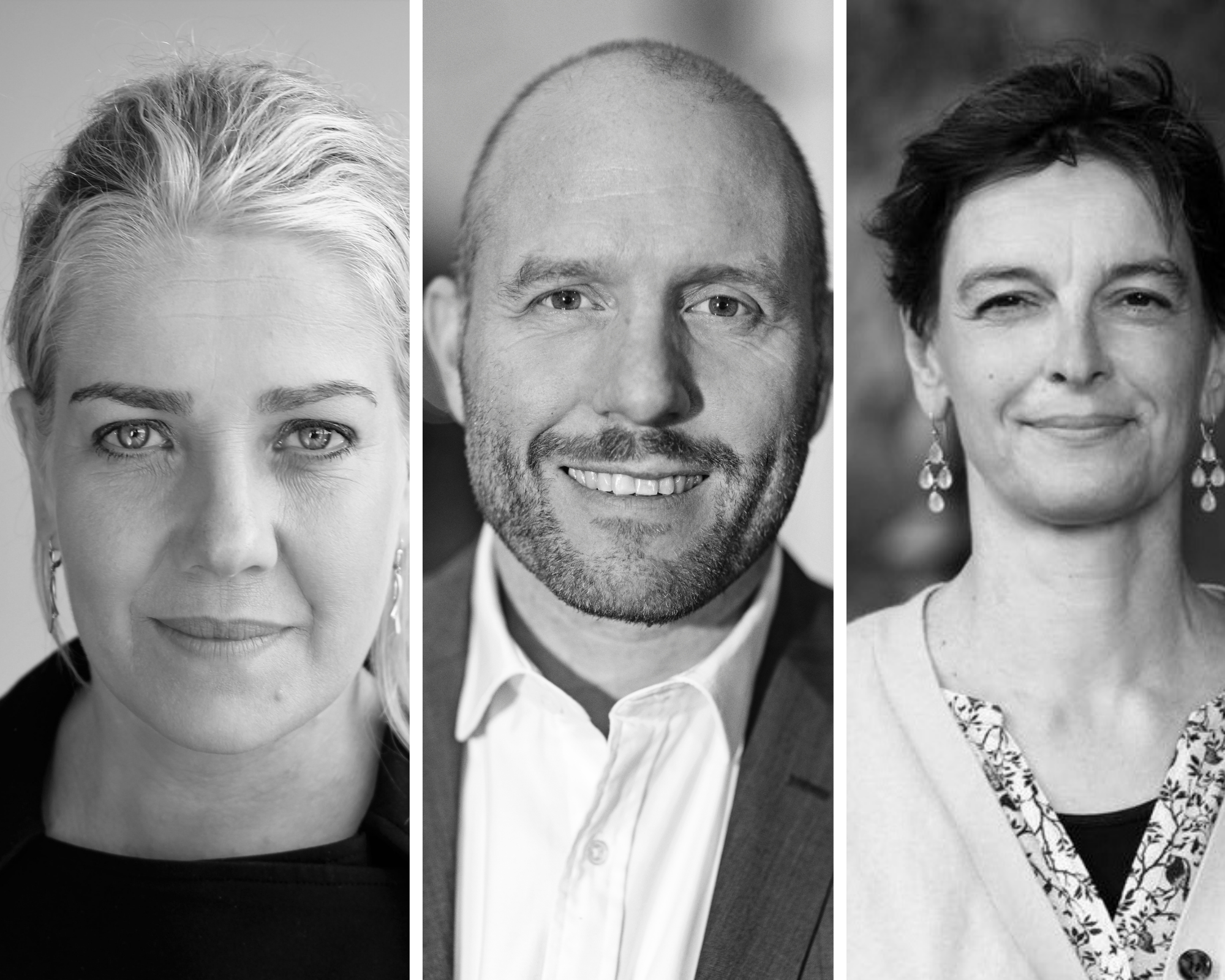 Kollage med Camilla Gregersen, Lars Qvistgaard og Sara Vergo