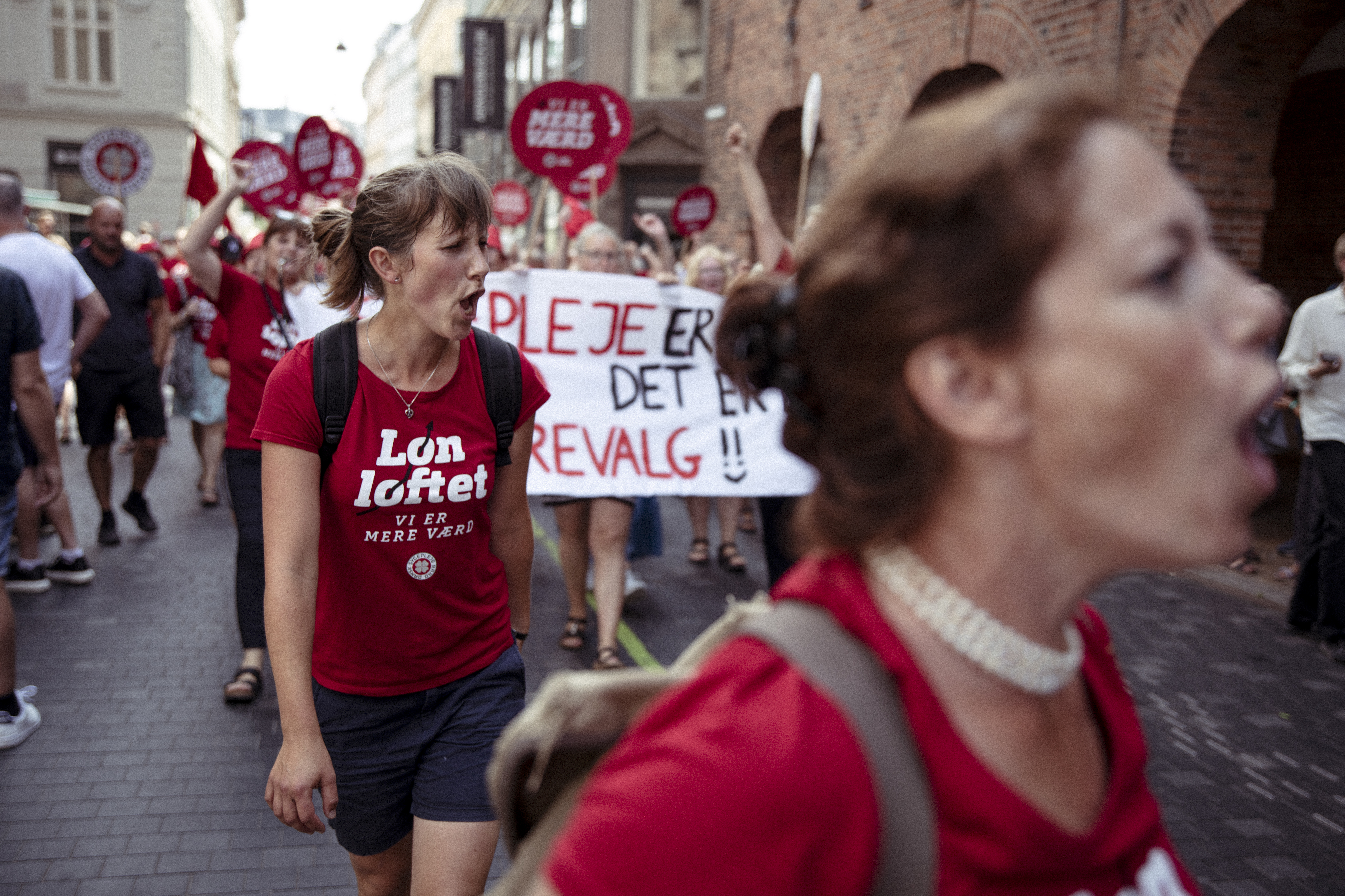 Foto af demonstration for bedre forhold for sygeplejerskerne