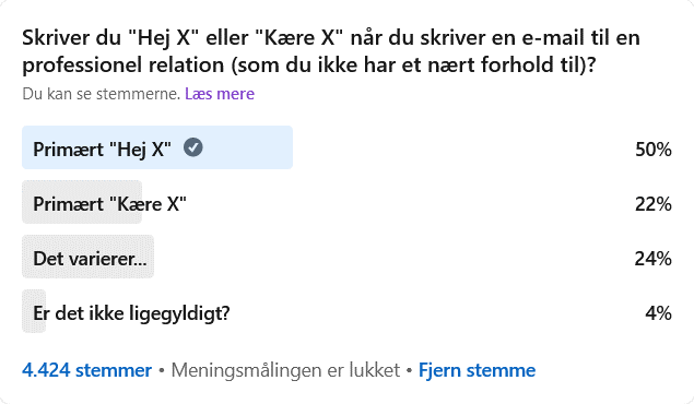 Therleif Gotveds undersøgelse om Hej eller Kære som starthilsen 
