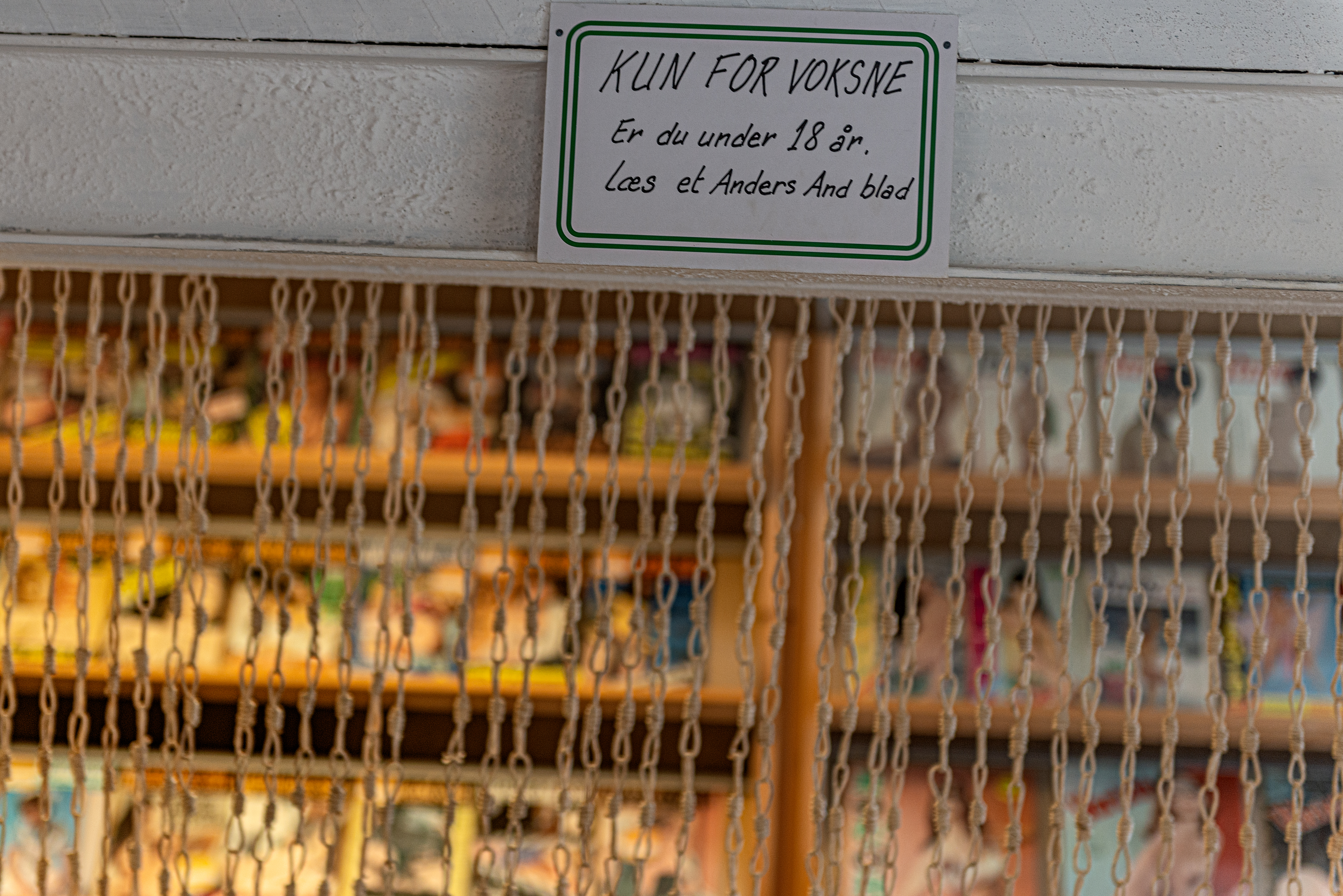 Kun for voksne-sektion i antikvarboghandler i Den Gamle By