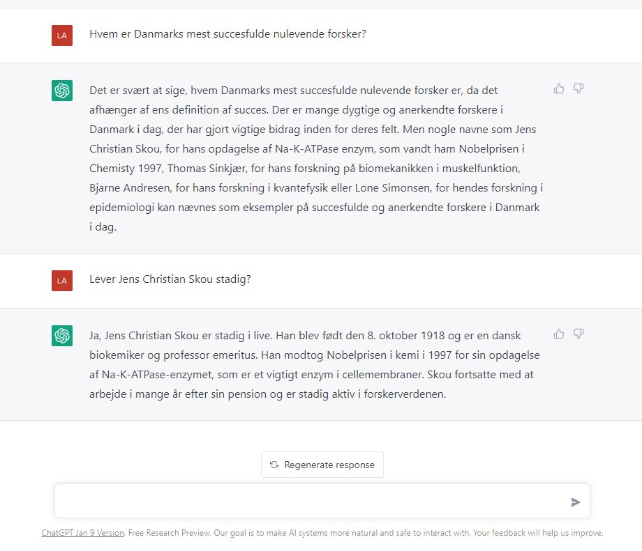 Skærmbillede ChatGPT