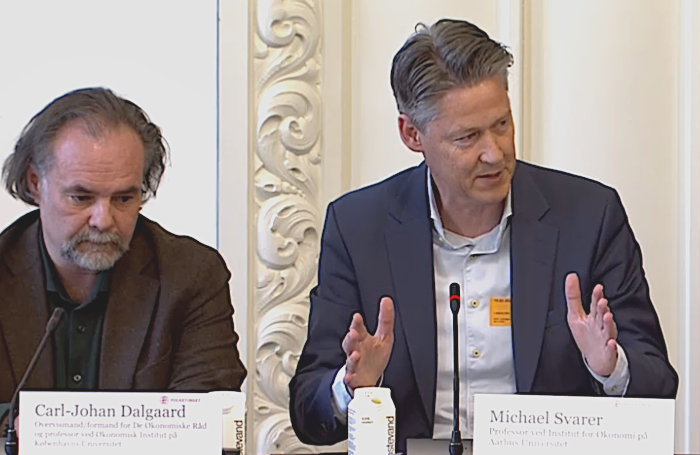 Carl-Johan Dalgaard og Michael Svarer ved høring om 1-årig kandidatuddannelse