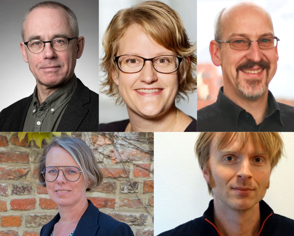 Fem professorer paa AU