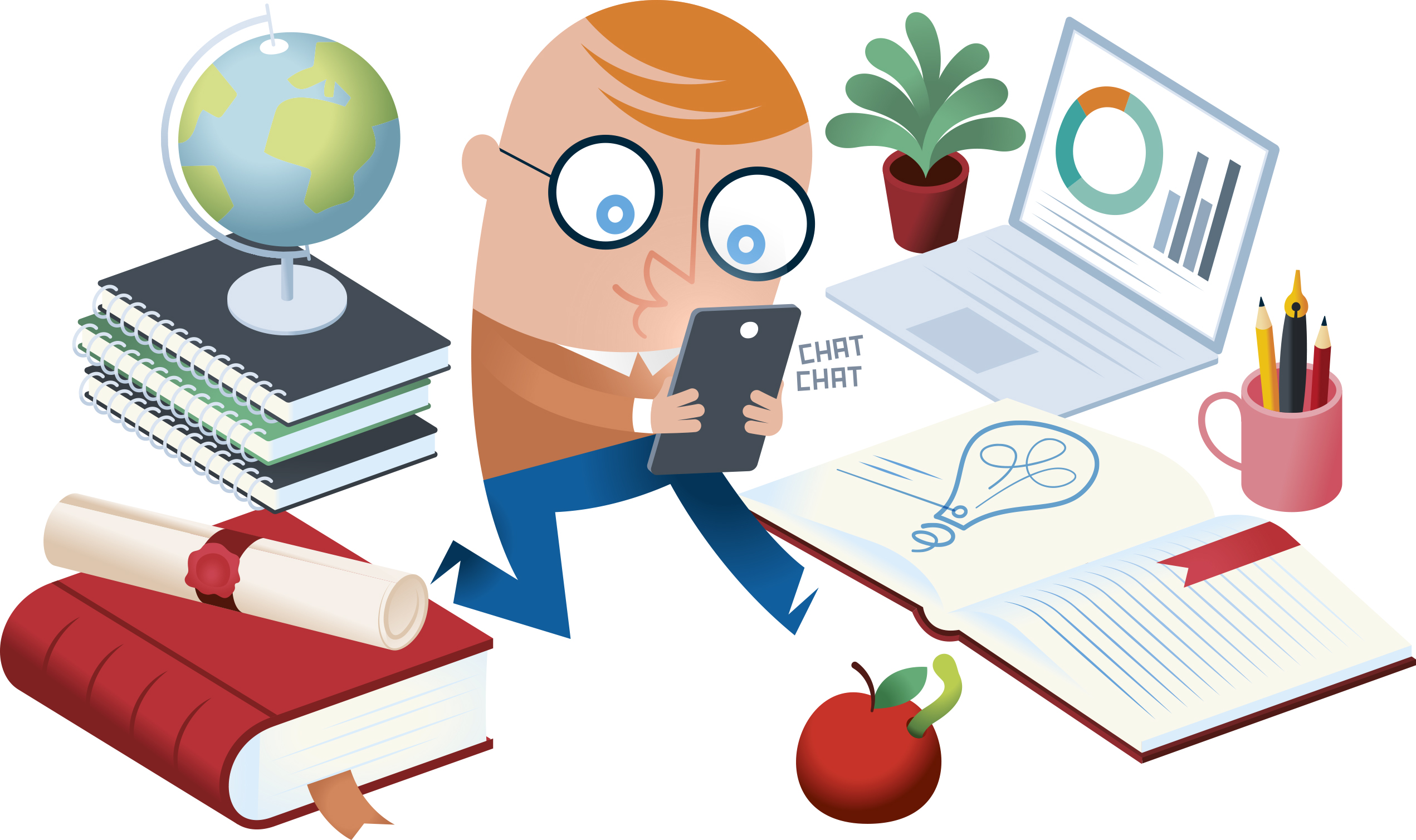 Illlustration til læring blad 1-25 om AI