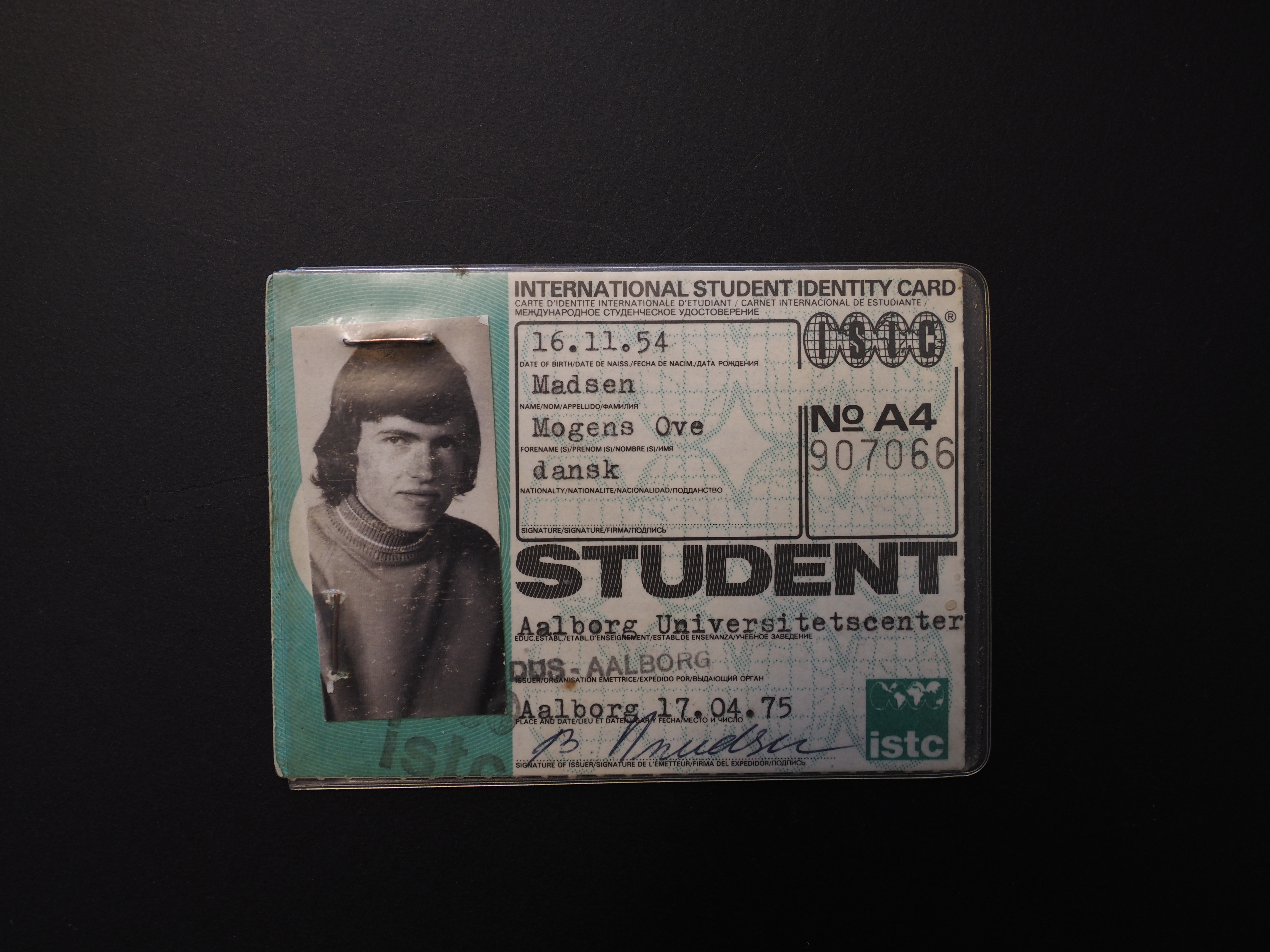 Mogens Ove Madsens studiekort