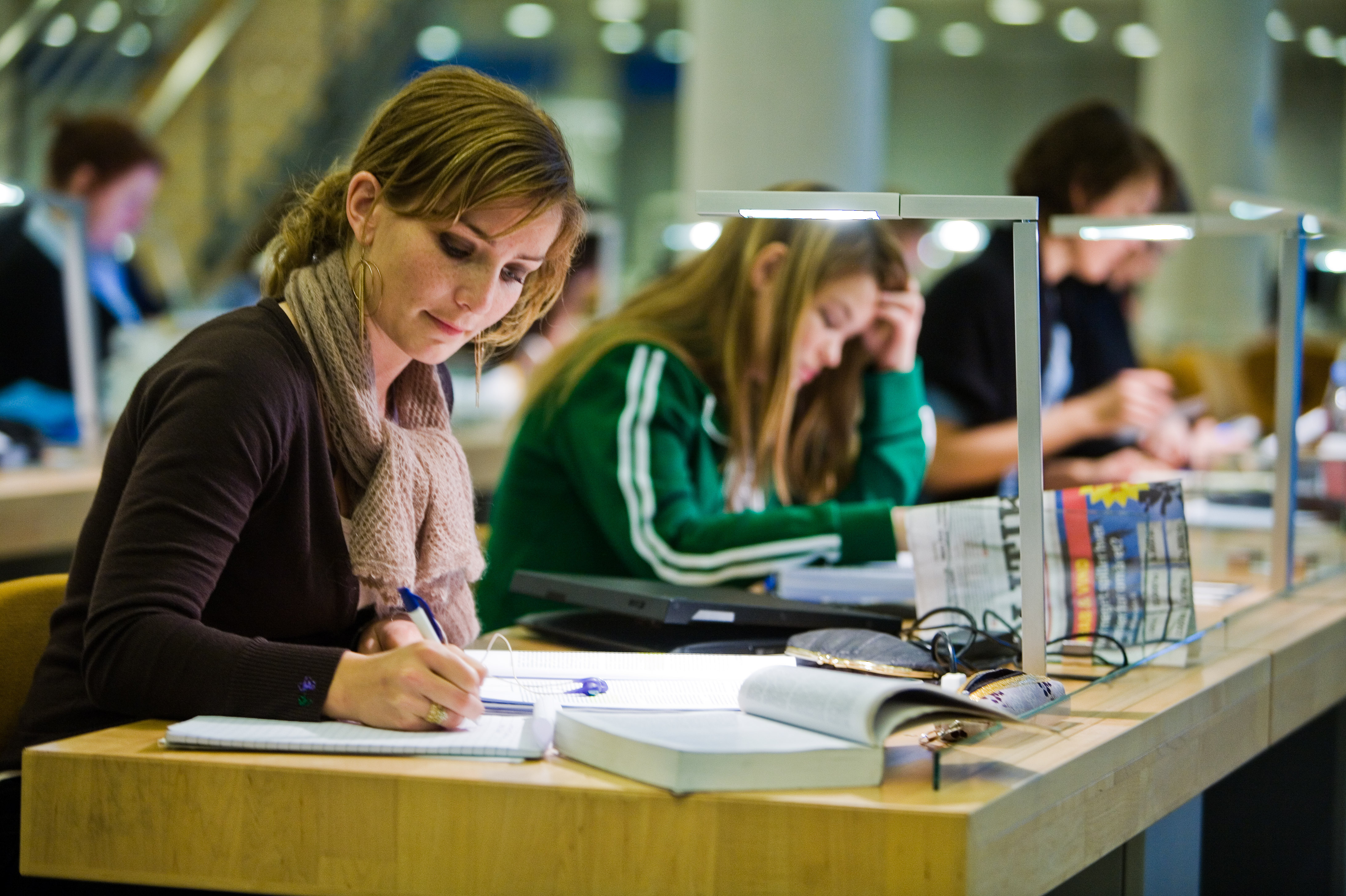 Studerende i læsesalen på det Kongelige Bibliotek