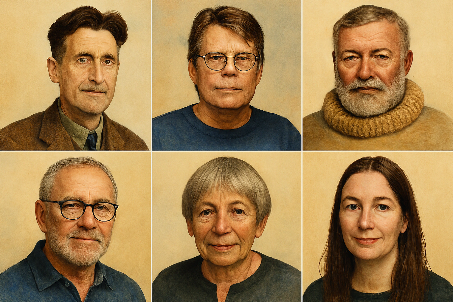 6 Forfattere Tegning