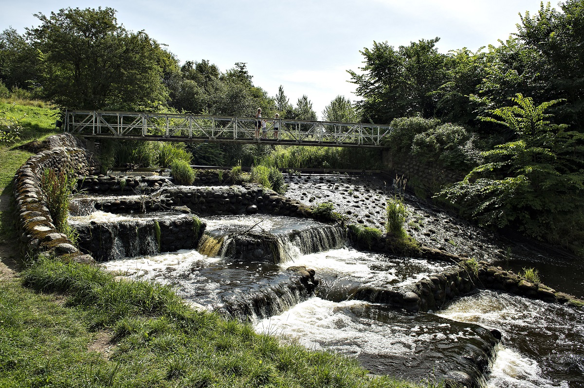 Fisketrappe med vandfald