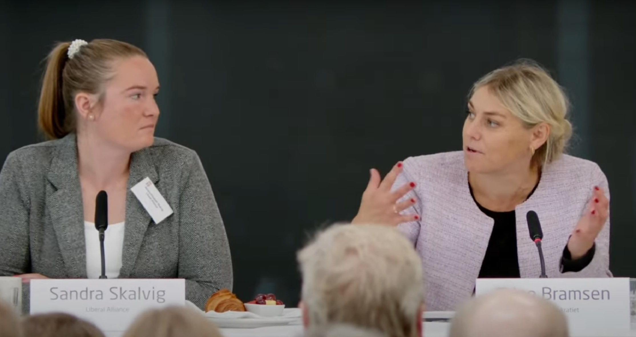 Sandra Skalvig og Trine Bramsen under Uddannelses- og Forskningspolitisk Topmøde 2024 på DTU 