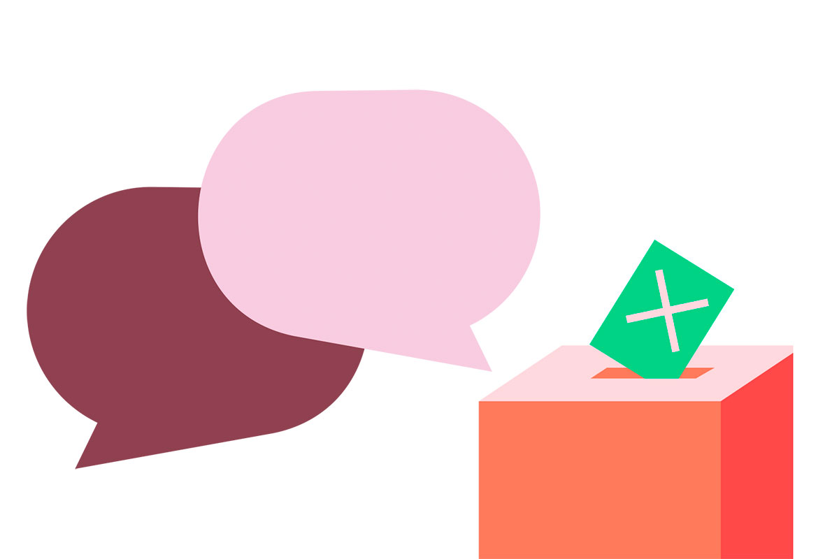 Stemmeboks + Talebobler 12X8